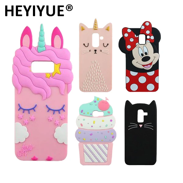 3D Unicorn Cat Silicone Phone Case Cover For Samsung Galaxy S7 Edge S8 S9 Plus Note 8 9 J3 J4 J5