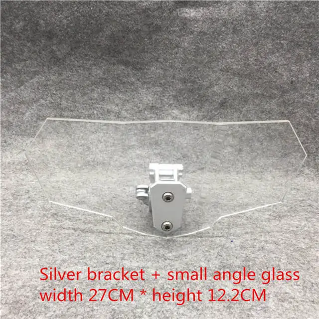 Airflow Adjustable Windscreen Wind Deflector Universal Motorcycle Windshield for Kawasaki BMW Ducati honda Benelli Triumph Yamah Small angle silver