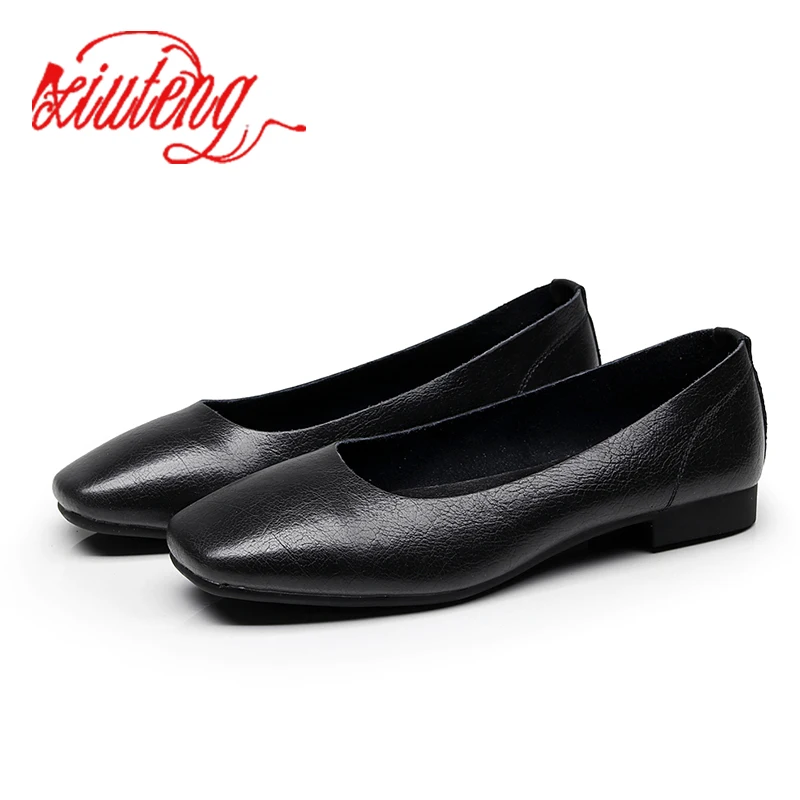 Main Fait Vintage Tailles blanc Semelles Chaussures kaki Femmes Dames Casual Xiuteng En Automne De rouge Mous vert Appartements Nouveau Cuir Grandes Véritable gris Noir wW84zqA5Xx