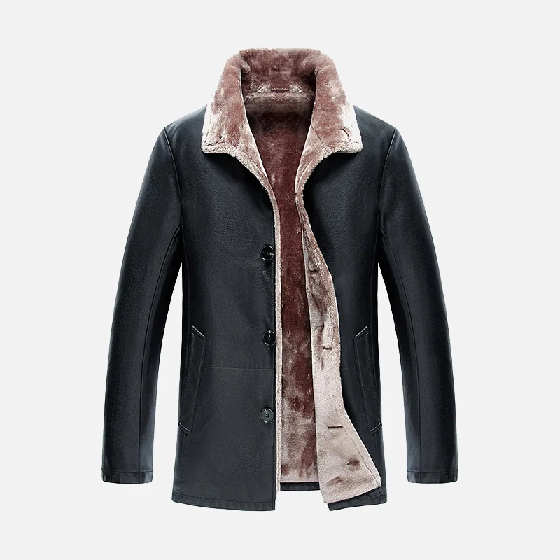 Мужская Шуба с меховым отворотом новинка зимы 2019|leather jacket|mens fur coatmen |