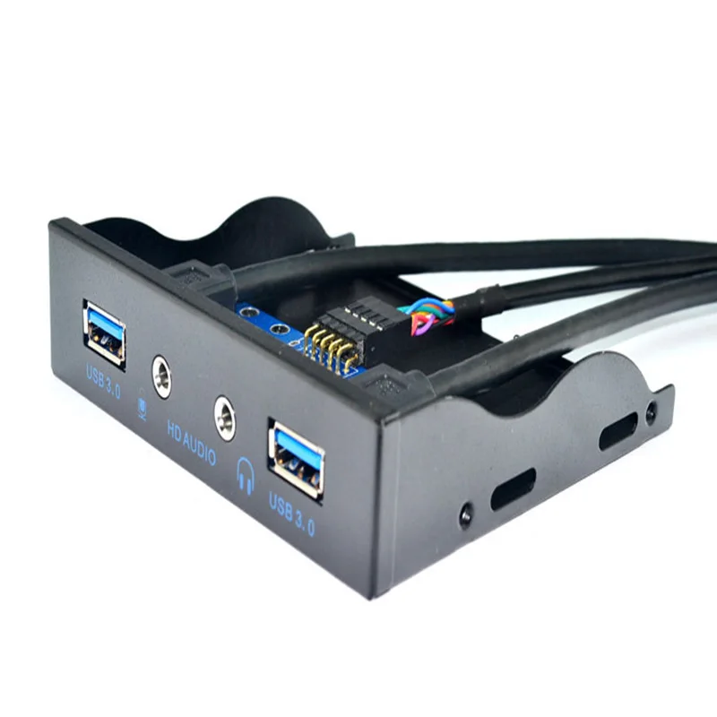 Разъем для наушников 3 5 &quotFloppy Bay 19pin к USB 0 концентратор HD аудио микрофон 2 порта USB3.0