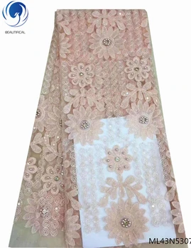 

BEAUTIFICAL guangzhou lace fabrics net lace embroidery fabrics purple color bridal lace fabrics for clothing 5yards/lot ML43N53