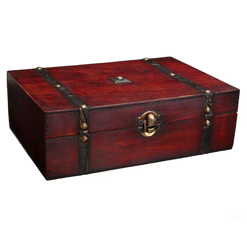Arzil Vintage Treasure Storage Box Gift Retro Wood Cases