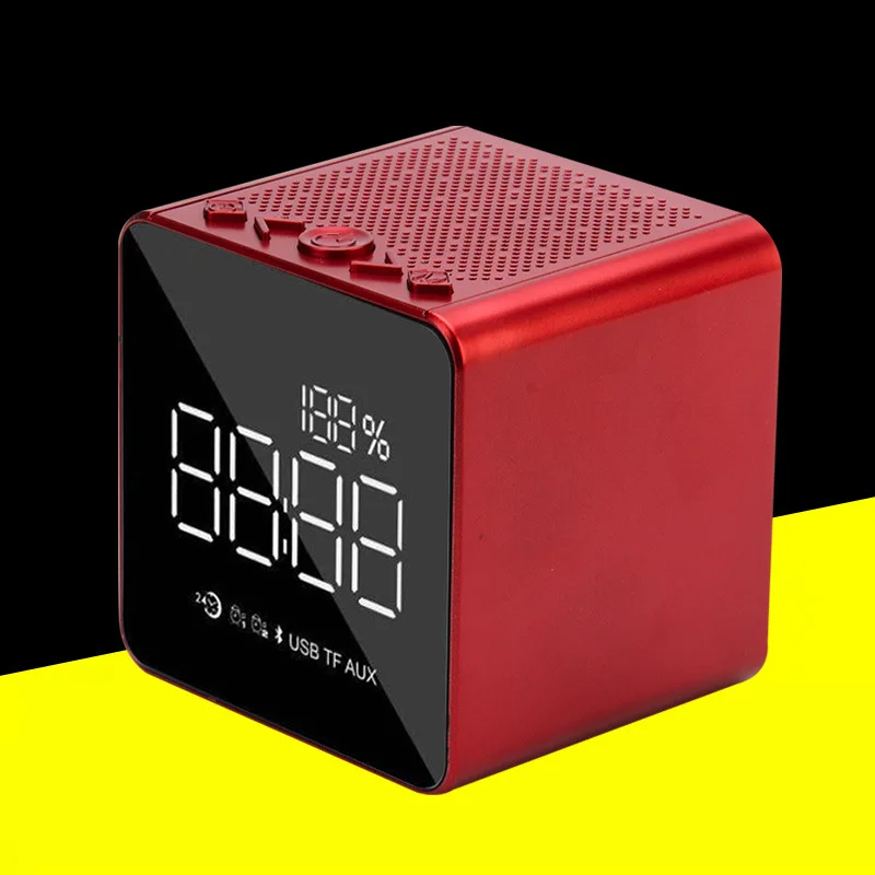 

Portable Mini Alarm Clock Wireless bluetooth Speaker Mirror TF Card AUX Mic Clock LED Display Home Decor Alarm Clocks Speakers