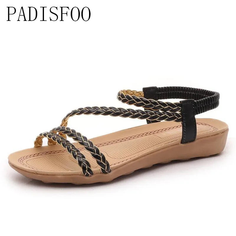 

PADISFOO Women's Summer Fashion Head Roman Braid Casual Comfortable Sandals rural style sandals slippers .HYKL-017