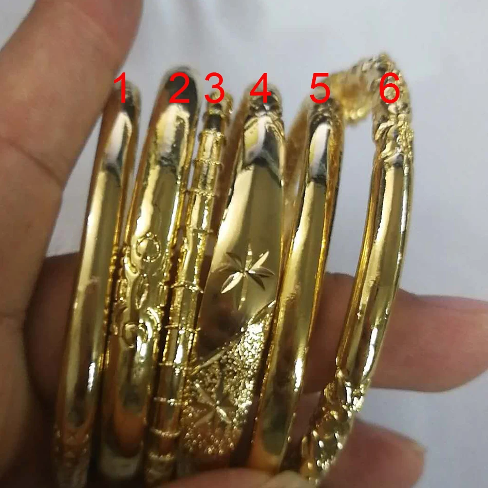 

Anniyo Gold Color Bangle for Women/Men Dubai Bracelet Jewelry African Trendy Gifts