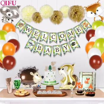 Qifu Ballon En Forme D Ecureuil En Renard Decor D Animaux En Bois Decoration De Fete D Anniversaire Fournitures Pour Fete Safari En Jungle Reception Cadeau Pour Bebe Leather Bag