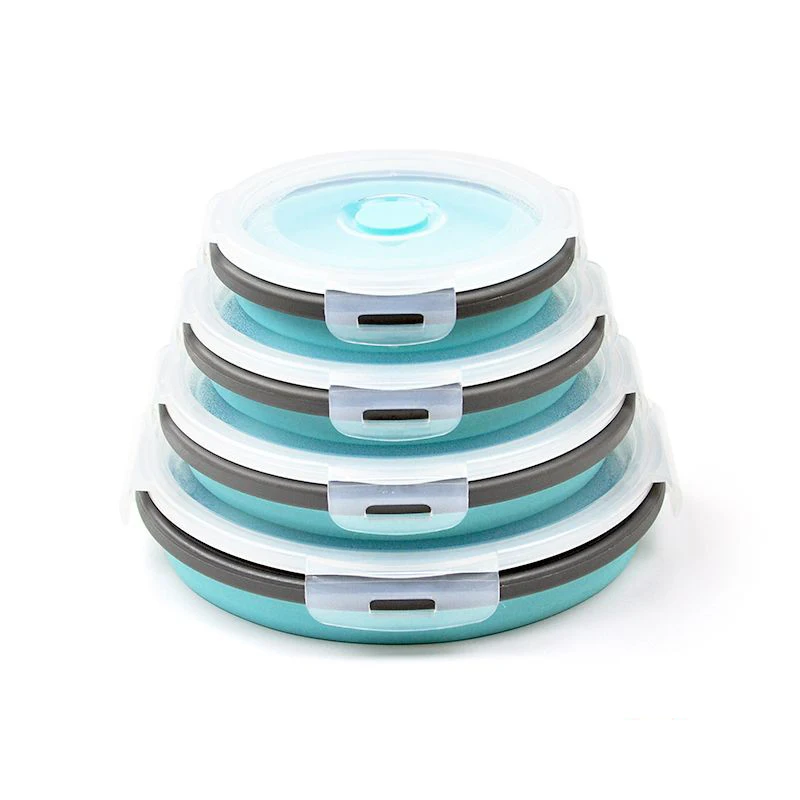 1 шт. Складная миска из пищевого силикона контейнер для хранения в кухонном