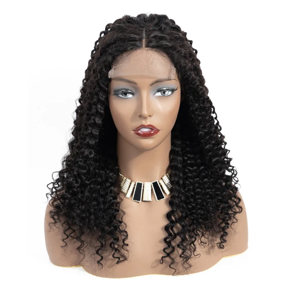 Mongolian Kinky Curly Lace Front Wigs with Baby Hair 4*4 Lace Closure Lace Front Human Hair Wigs