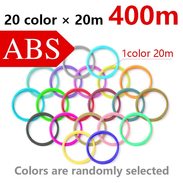3d Ручка для печати материал, 3D печатная нить ручки, 3D нить ручки, ABS, PLA безопасная нить, яркий цвет, диаметр 1,75 мм - Цвет: ABS400meter