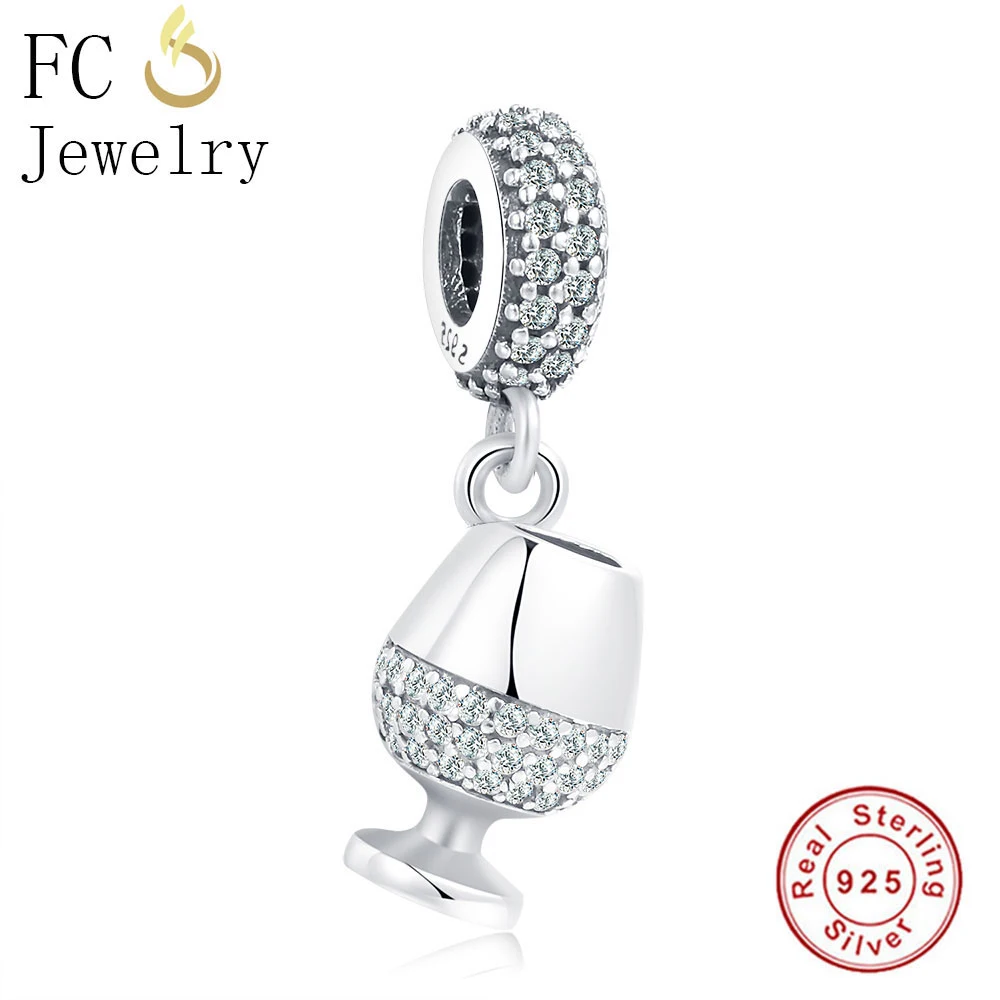 

FC Jewelry Fit Original Pandora Charms Bracelet 925 Sterling Silver Cup Mixed Zirconia Necklace Pendant Kralen Beads Berloque
