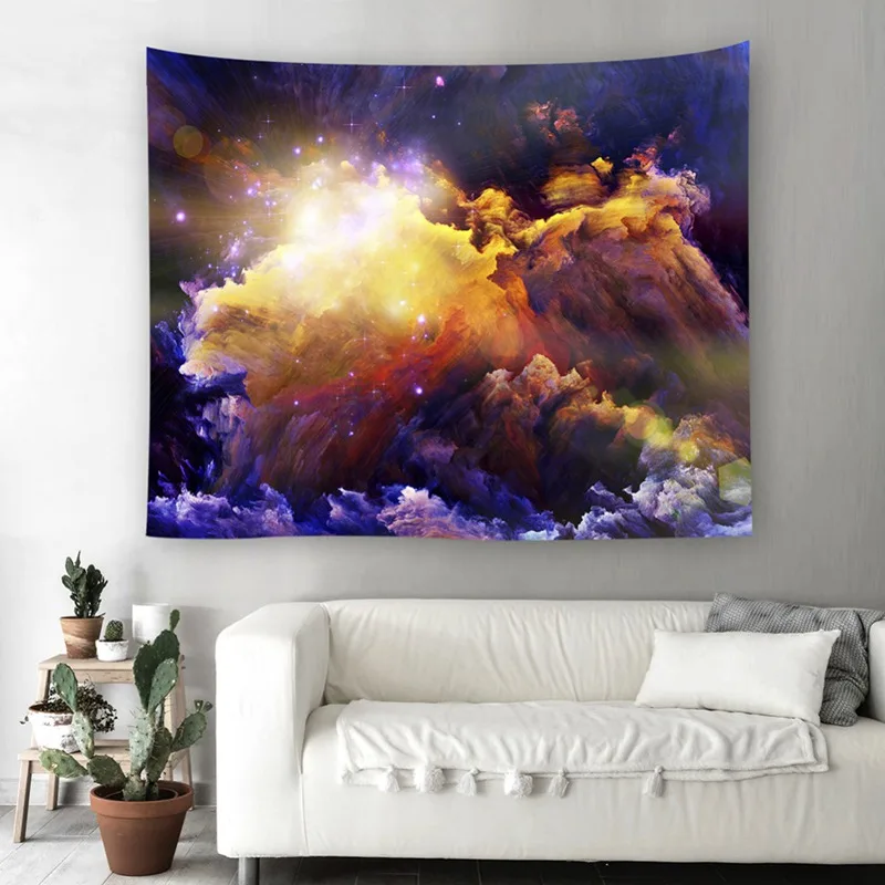 Galaxy Starry Tapestry Universe Printed Wall Hanging Tapestry Polyester Fabric Wall Decor Beach Towel Bedspread Picnic Blanket