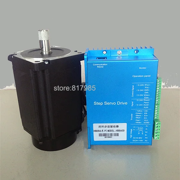 

86HB250-80B+HB860D Closed-loop step motor 4.5N.m Nema 86 Hybrid closed loop 2-phase stepper motor driver cnc control