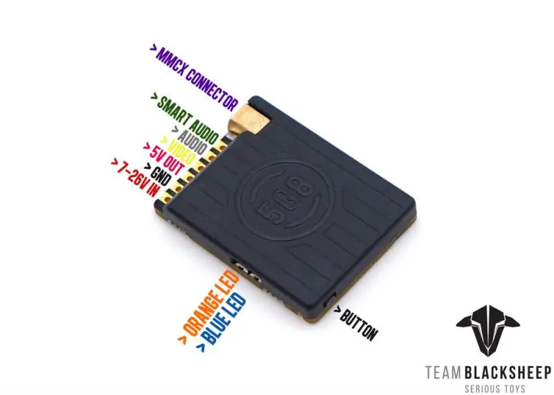 

5.8 GHz TBS Team Black sheep Unify Pro 5G8 HV Race 2 (MMCX) Video Transmitter VTX