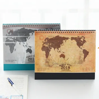 

1pcs a custom new color pink silver retro 4 color 2018 desk calendar