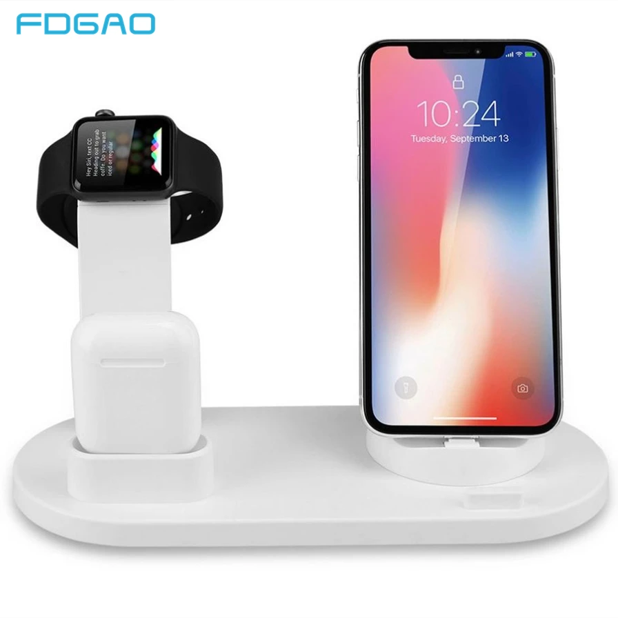Зарядная док станция 3 в 1 для iPhone 11 X XR XS 8 7 6 Apple Watch SE 5 4 2 Airpods|Зарядные устройства| |