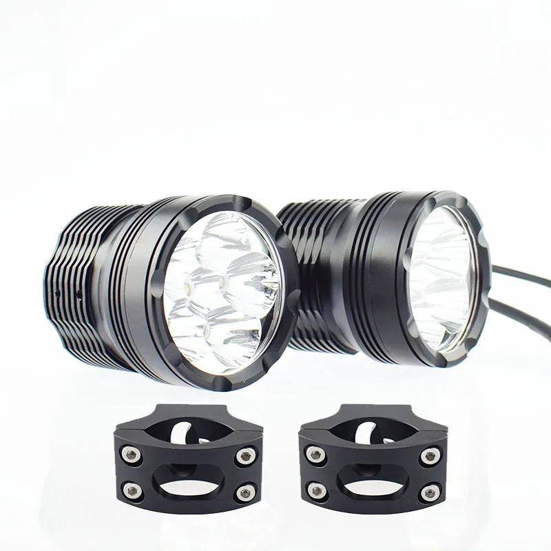 

1Pair Motorcycle Headlight LED Chip Motor Driving Fog Lamp 12V Spot Bicycle Auxiliary Spotlight 60W Head Light Headlamp Offroad