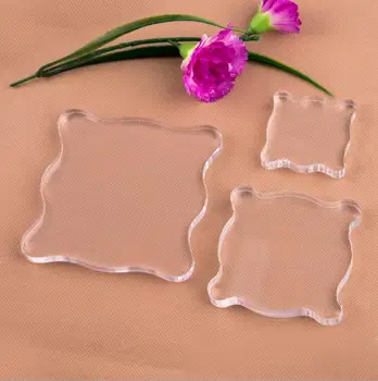 

100pcs/lot Clear Acrylic block for Transparent Stamp Acrylic Pad DIY scrapbooking Decoration Tools Stationery set