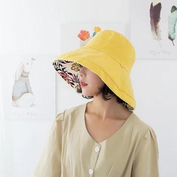 

New Women's Sun Hat Summer Beach Cap Cotton Black Yellow Pink Color Ladies Wild Casual Solid Cute Hat