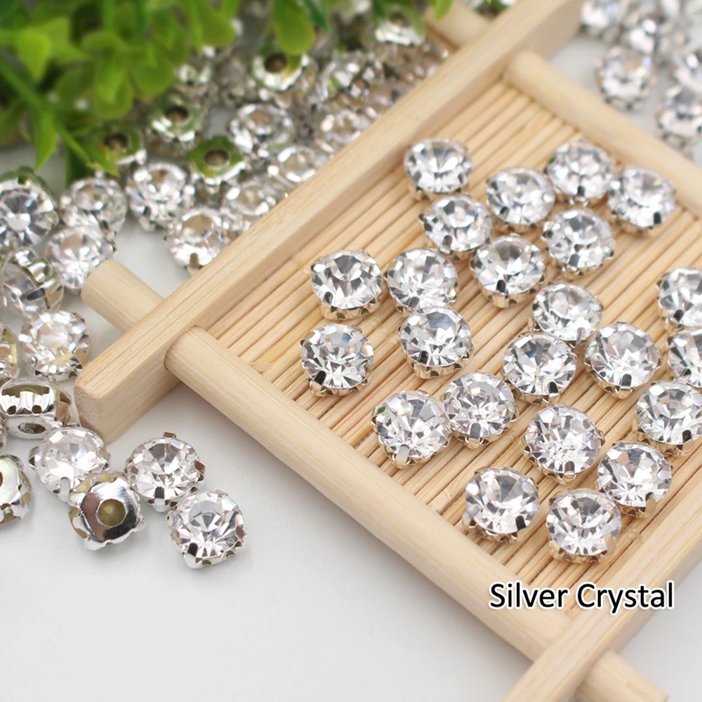 

Promotion 5.0mm Ss20 Crystals Claw Rhinestones Clear Stones And Crystals Strass Silver Claw Sew On Rhinestones For Clothes