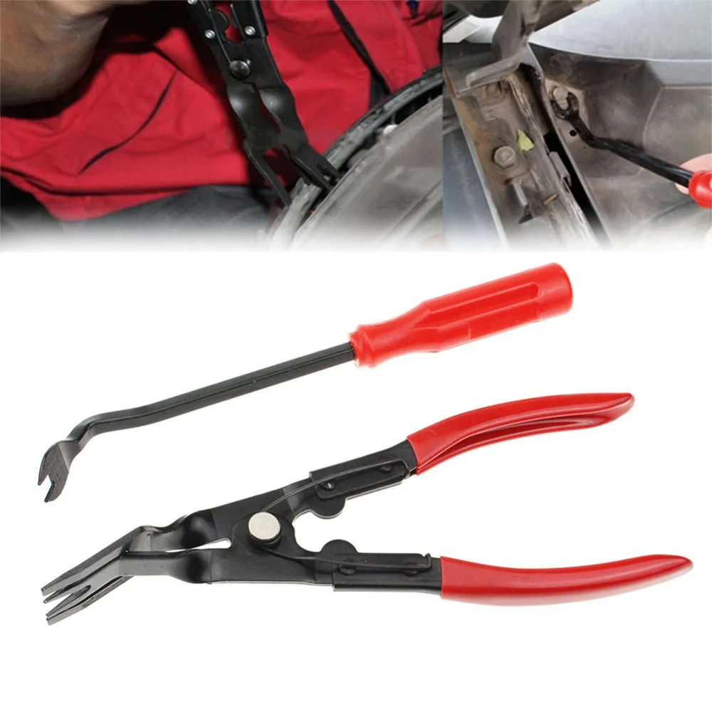 

2pcs/set Car Door Upholstery Remover Card Panel Door Upholstery Trim Clip Removal Pliers Pry Bar Tool Set
