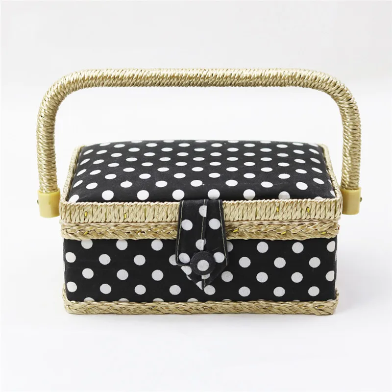 Handmade Cotton Fabric Storage Sewing Basket Sewing Thread Scissors Tools Accessory Craft Tools Storage Box For Women Wife Gift  (2)