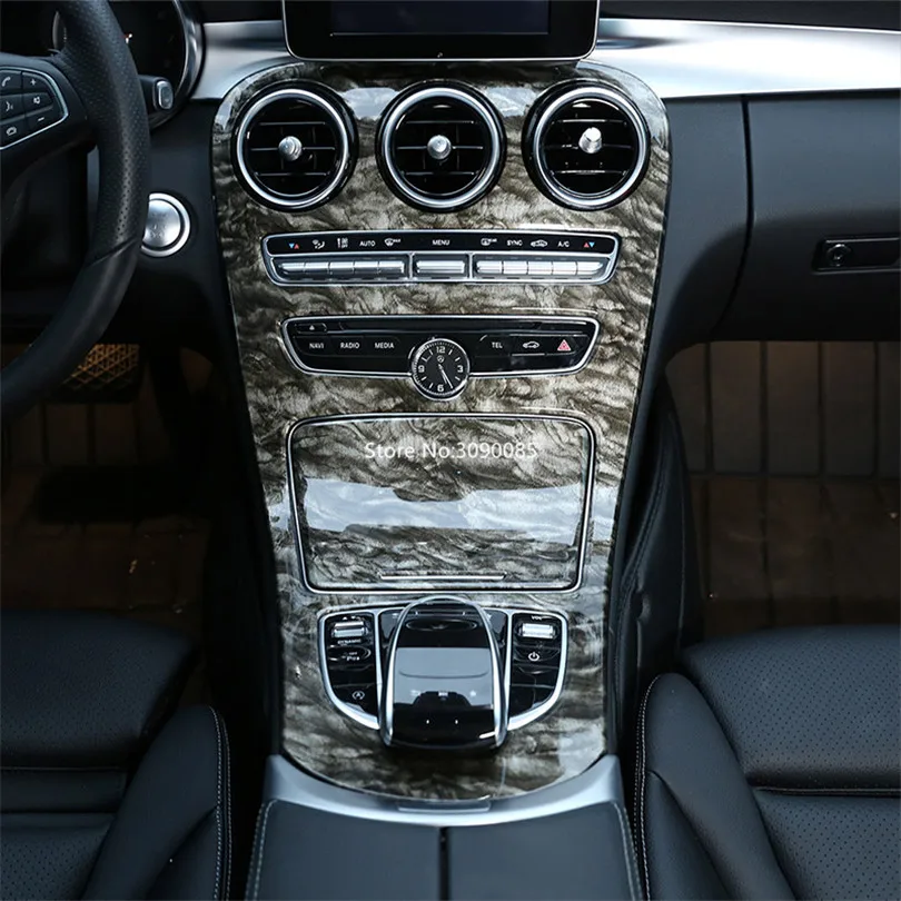 

For Mercedes Benz C Class W205 2015-2018/GLC X253 2016-2019 Marble Color Style Center Console Panel Decoration Cover Trim 2pcs