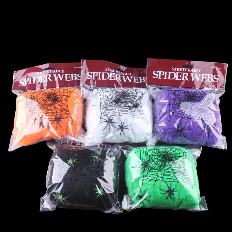 

Halloween Eve Party Decoration Stretchable Spider Web Cobweb for Halloween Holiday Indoor Out Door Home Garden Yard Decorations