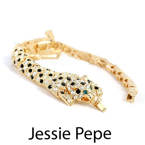 

Italina Unique Leopard Bracelet Pulseiras de diamante Rose Gold Color With Austrian Crystal Stellux #JP30600