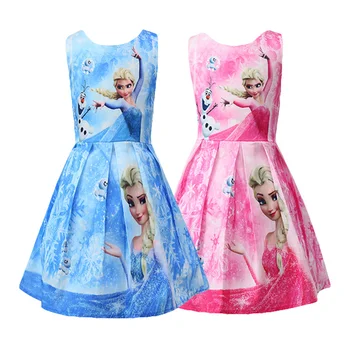 

Girls Dress Summer Cosplay Snow Queen Princess Elsa Anna Dresses For Girls Birthday Gift Costume Dress Children Clothing