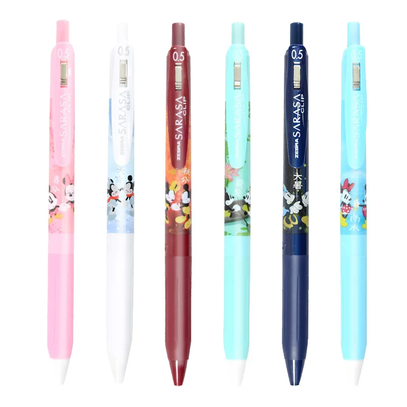 4 Pens Set Japan Zebra JJ15 Gel Pen Kawaii Cartoon Mickey Limited 0.5mm Pens for School Cute Minnie Stationery Set Gift