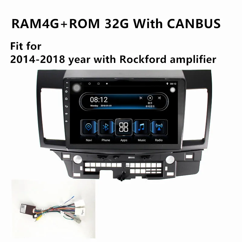 Clearance IPS Car GPS radio 8Core 4G+32G Android8.1 Multimedia Player for Mitsubishi Lancer 2007-2018 with radio BT stereo FM WIFI 11