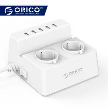 ORICO ЕС Plug ODC-2A5U зарядное устройство разъем умная розетка для офис зарядное устройство Поддержка 5 USB порты и разъёмы Многофункцио…