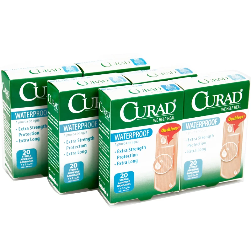 

Free Shipping 60PCs/3Boxes Waterproof Breathable Adhesive Bandage Extra Strength Dark Skin Hemostasis Band Aid First Aid
