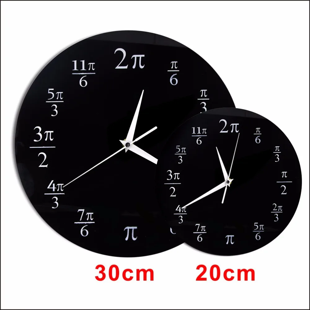 1Piece (2 Sizes)Math Major Clocks The Pi Wall Clock Pop Quiz Geeky Home