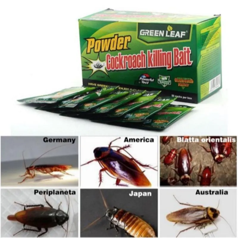 10PCS Green Leaf Powerful Effective Cockroach Killing Bait Kak kerlak
