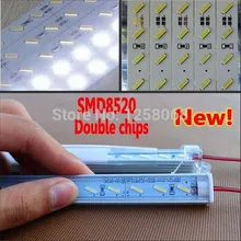 Fanlive 72* SMD 8520(двойные чипы) 1 м супер яркий 12 в жесткий светодиодный бар полосы лампы 100 см+ "U" алюминиевый профиль+ крышка ПК