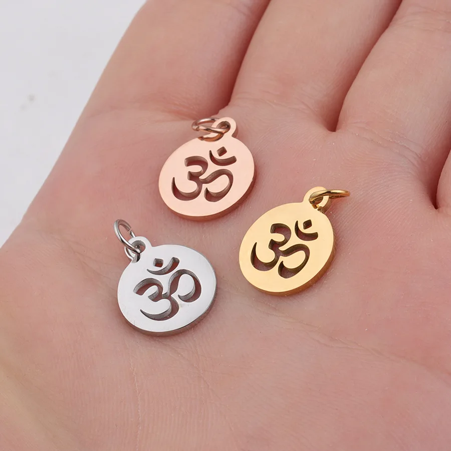 Подвески для йоги OM из нержавеющей стали 100% ювелирные изделия Hinduism зеркальные