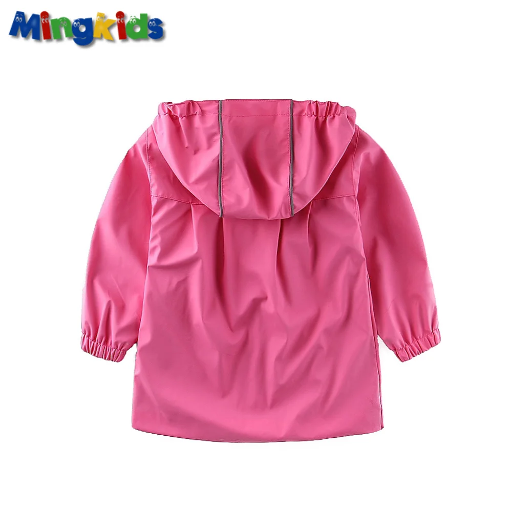 Mingkids розовая ветровка куртка девочка водонепроницаемая воздухонепродуваемая лето осень весна хлопок подкладка дождевик фирменная одежда для детей прорезиненная куртка европейский размер