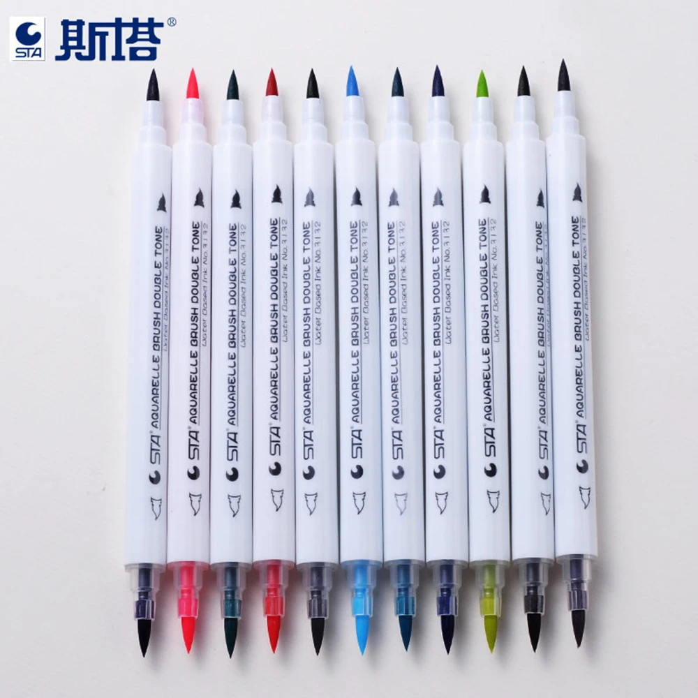 

STA Gradient Water Soft Double head Color Mark Pen Comic Hand Painting Brush Set 28 Colors Marker Art Pens Sketch Drawing Pen