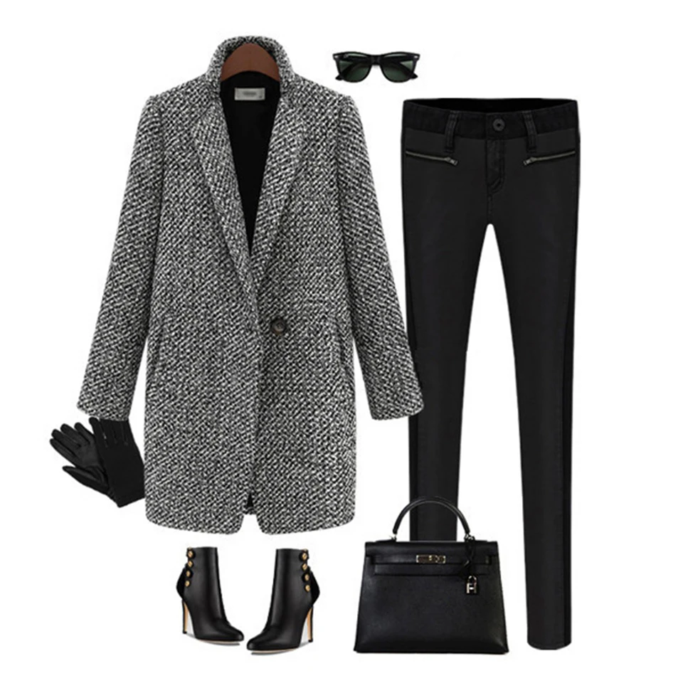 Kopen ZYFPGS 2019 Top Winter Jas Vrouwen Grijs Dikke Fashion Design Nieuwe Collectie Warme Wollen Stof Wollen Jas Klassieke Lange Plus z0923