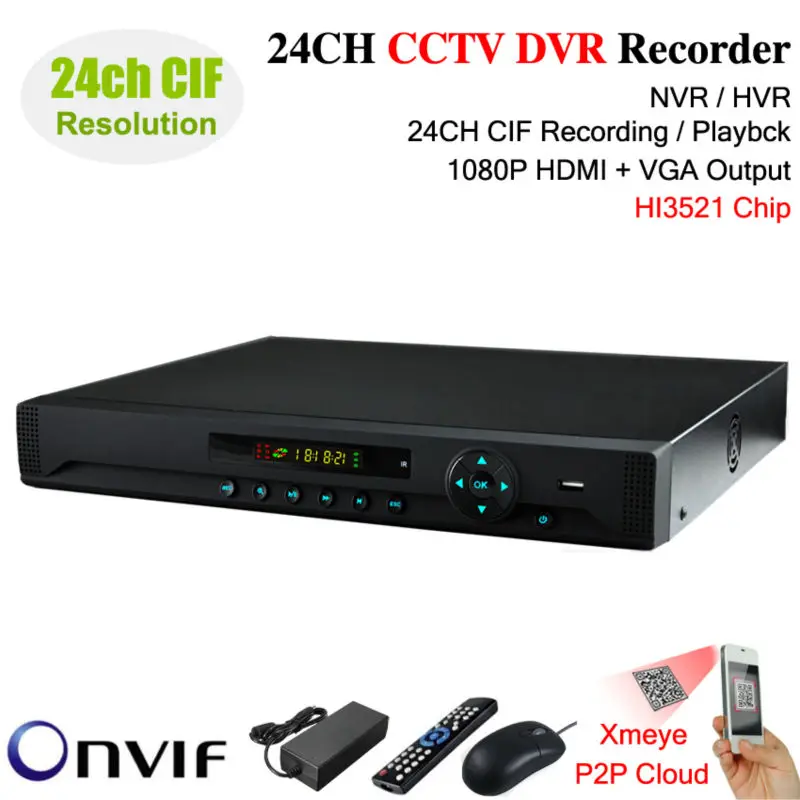 CCTV 24CH Real time Recording DVR Recorder HDMI 1080P 24 Channel DVR
