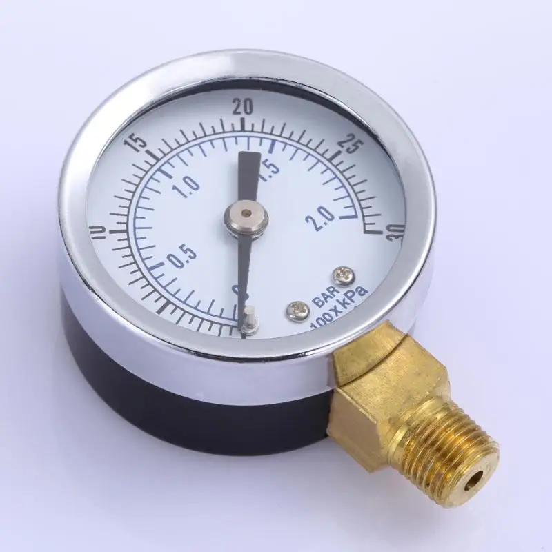 

0-30PSI 0-2bar Mini Pressure Gauge 1/8" NPT Air Compressor Hydraulic Vacuum Gauge Manometer Pressure Tester Back Mount 1.5" Dial