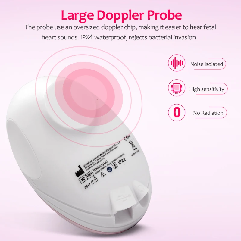 Angelsounds المحمولة دوبلر الجنين جيب الطفل الصوت نبضات الحوامل دوبلر رصد 3 MHz المنزلية الرعاية الصحية