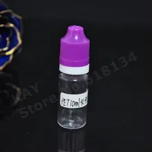 Flacon compte-gouttes en PET transparent, 5000 pièces, pour liquides de 10 ml, avec CRC et bouchon anti-altération
