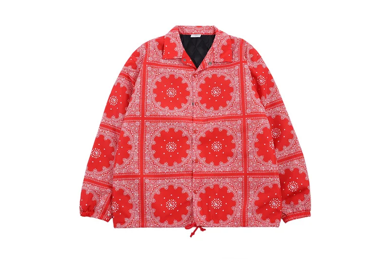 2018fw Hiphop Letter Embroidery Bandanna Printed Women Men Cotton Padded Jacket Coat Men Streetwear Winter Jacket