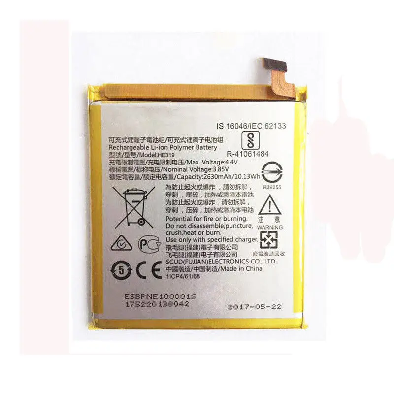 

Original High Capacity HE319 phone battery for Nokia 3 TA-1020 1028 1032 1038 2630mAh