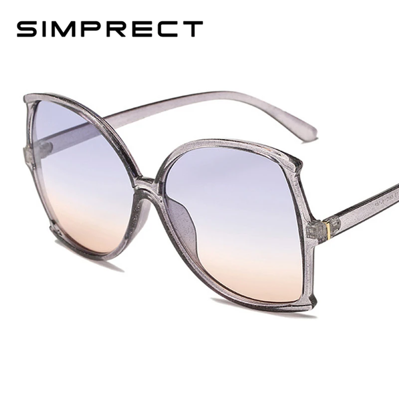 

SIMPRECT Oversized Square Sunglasses Women 2019 Retro Gradient Sun Glasses Vintage Brand Designer Lunette De Soleil Femme UV400