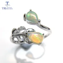 TBJ,Feather gemstone Ring with natural ethopian opal good fire in 925 sterling silver fine jewelry for girls with jewelry box tbj feather gemstone ring with natural ethopian opal good fire in 925 sterling silver fine jewelry for girls with jewelry box