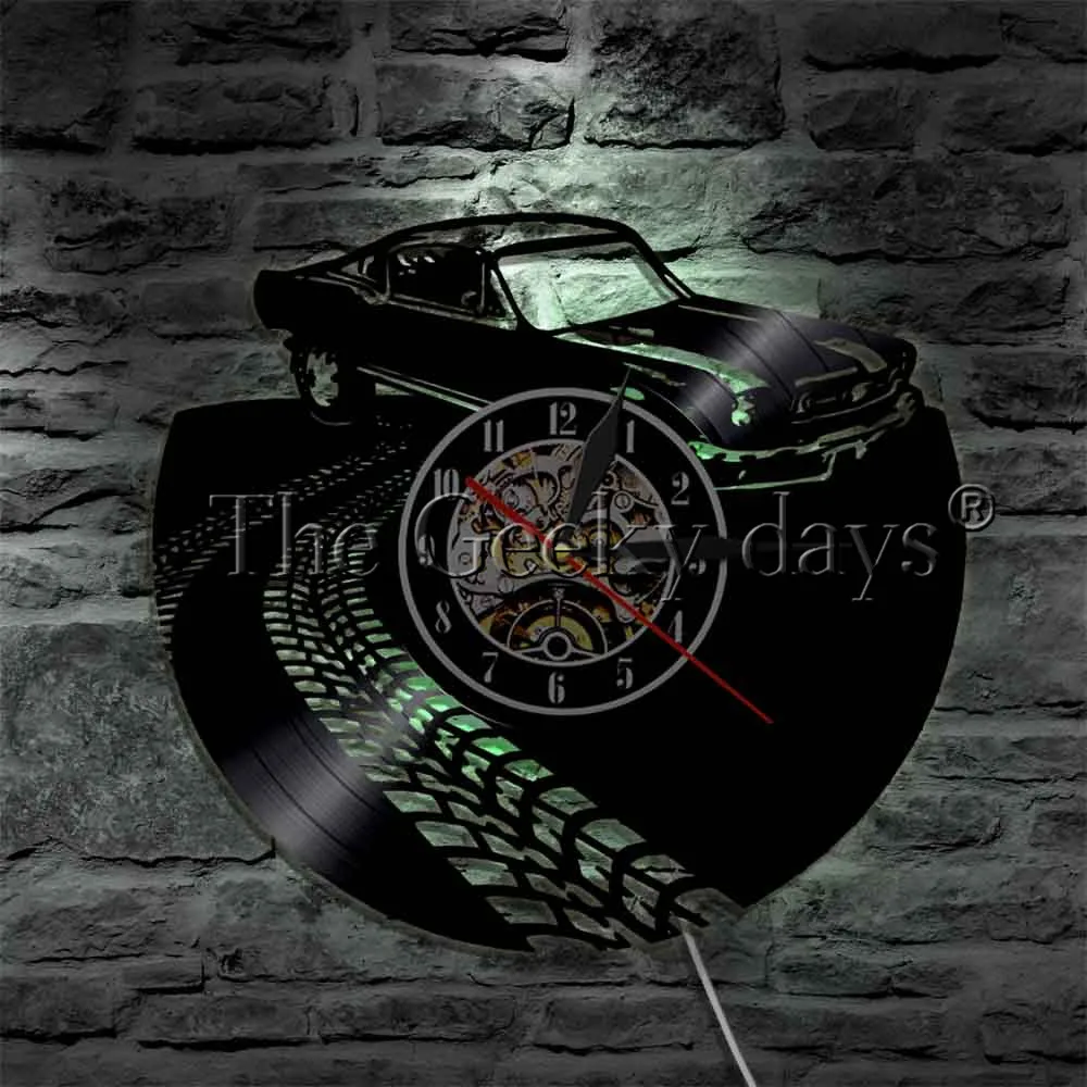 Us 17 1 10 Off 1piece Classic Racing Car Home Interior Lighting Wall Art Led Lighting Vinyl Record Clock Kid Room Night Light Usb Lamp In Led Indoor